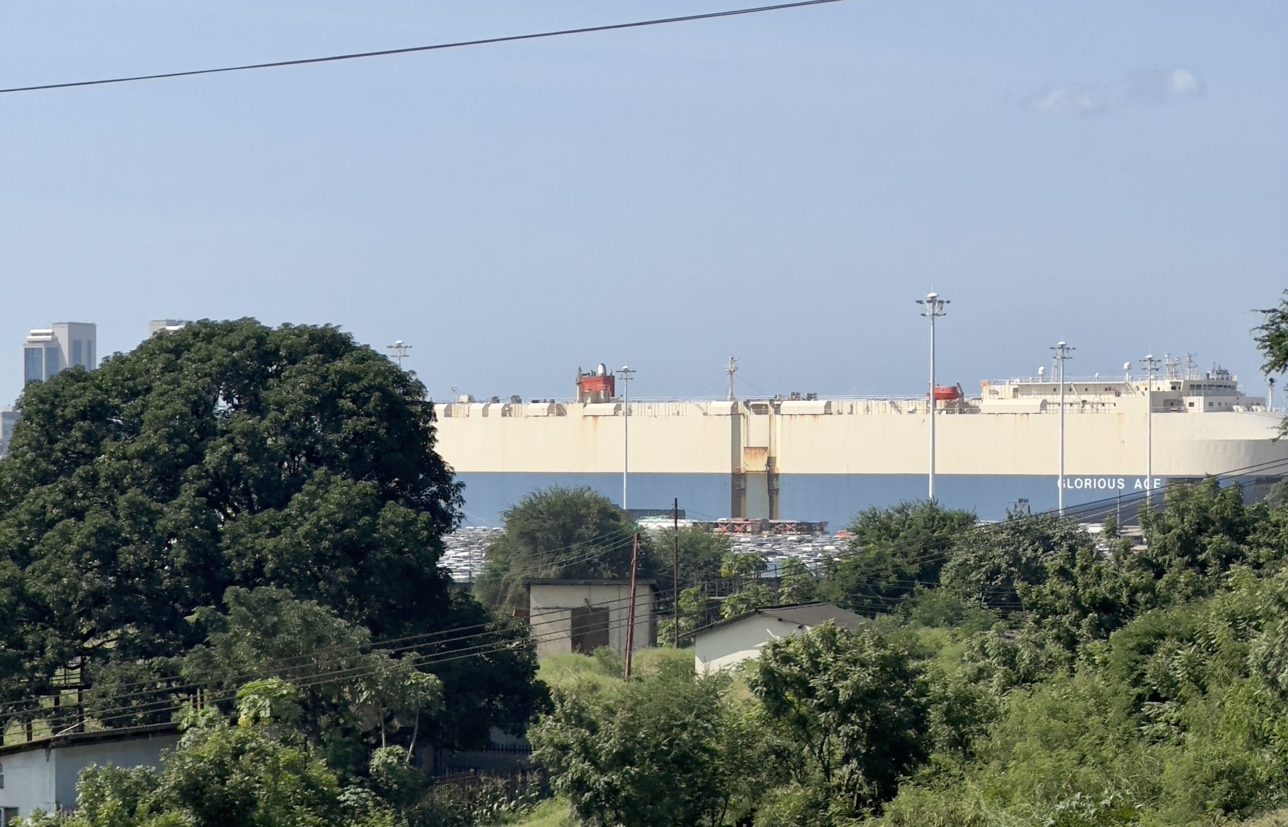 A large ship at Dar es Salaam port seen from Kurasini on 23 June 2023; illustrative file photograph.