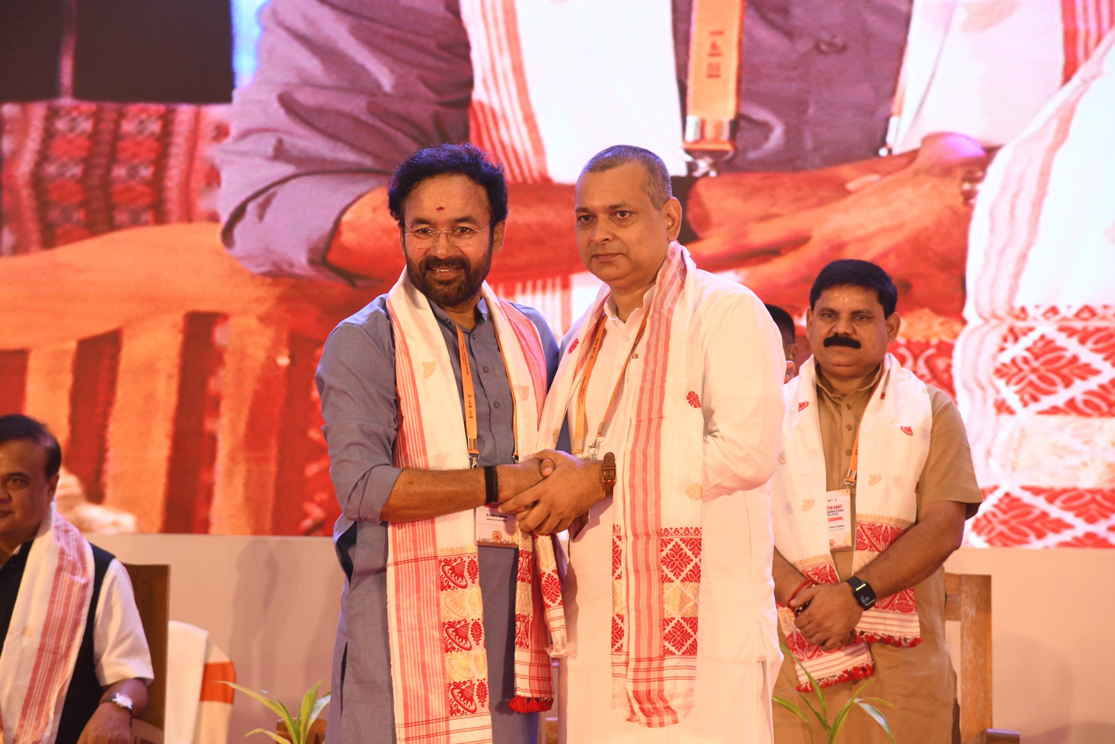India’s Coal and Mines Minister G. Kishan Reddy, left, at the North East Geology and Mining Ministers’ Conclave in Guwahati on 27 June 2025.