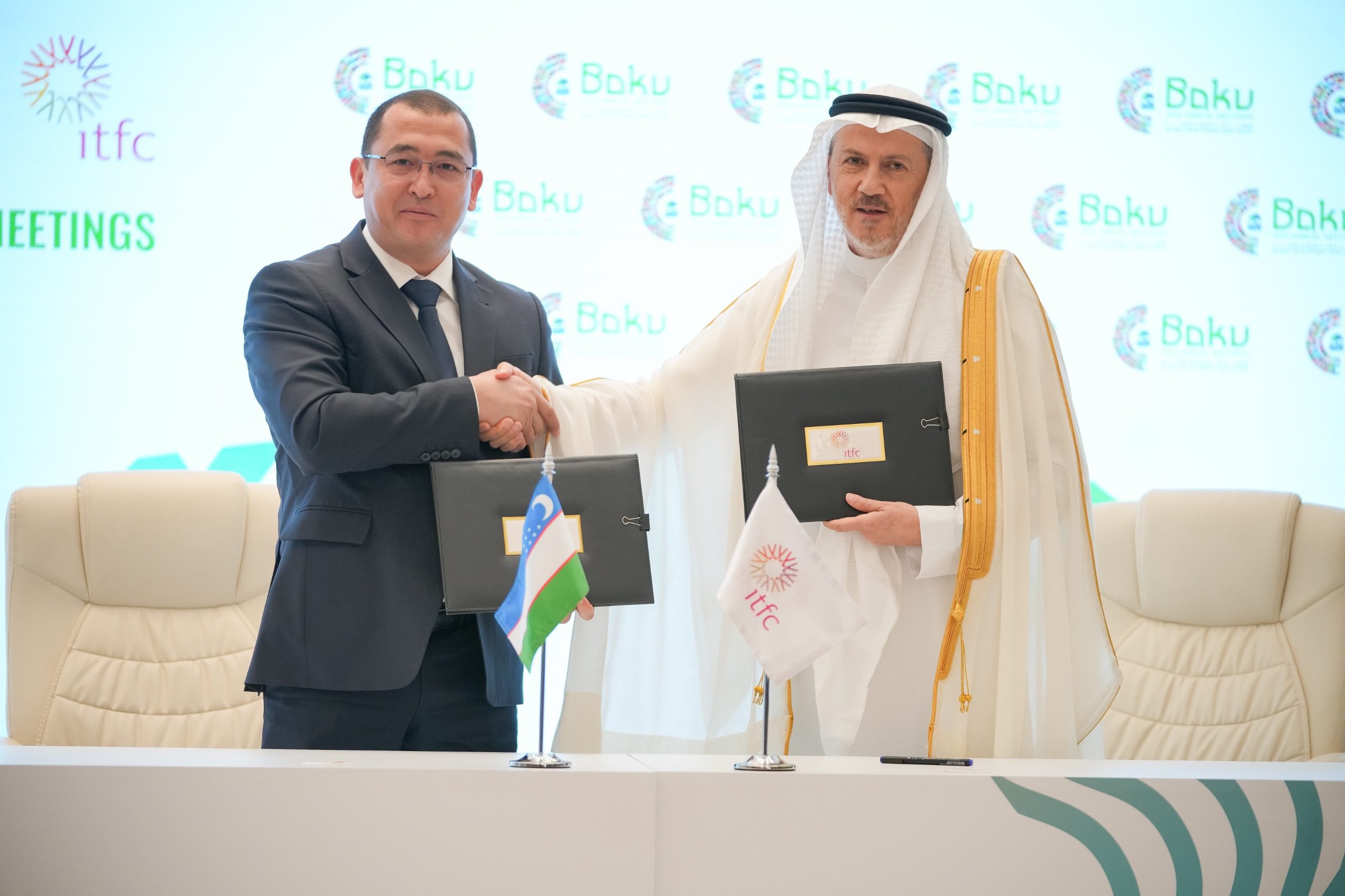Official ITFC photograph accompanying June 2026 signing announcements at the Islamic Development Bank Group annual meetings in Baku