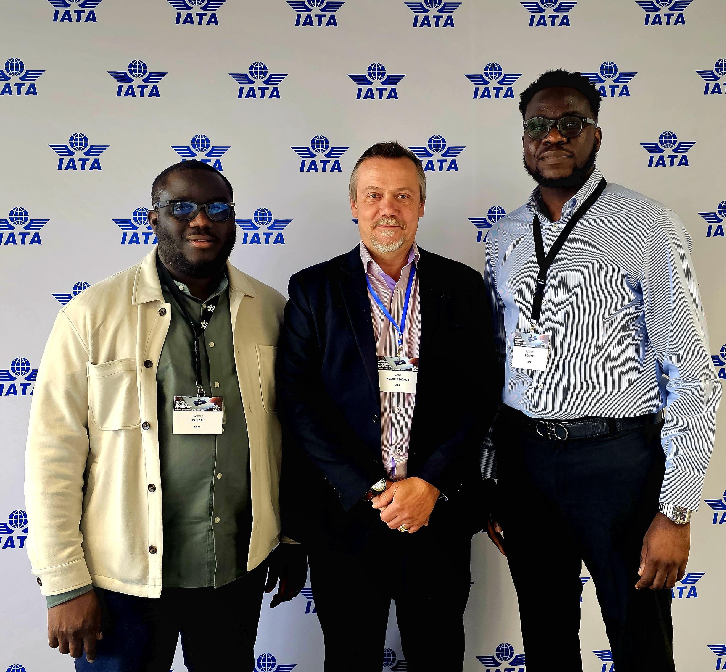 Official Kora press visual accompanying its June 2026 announcement that it joined the IATA Financial Gateway
